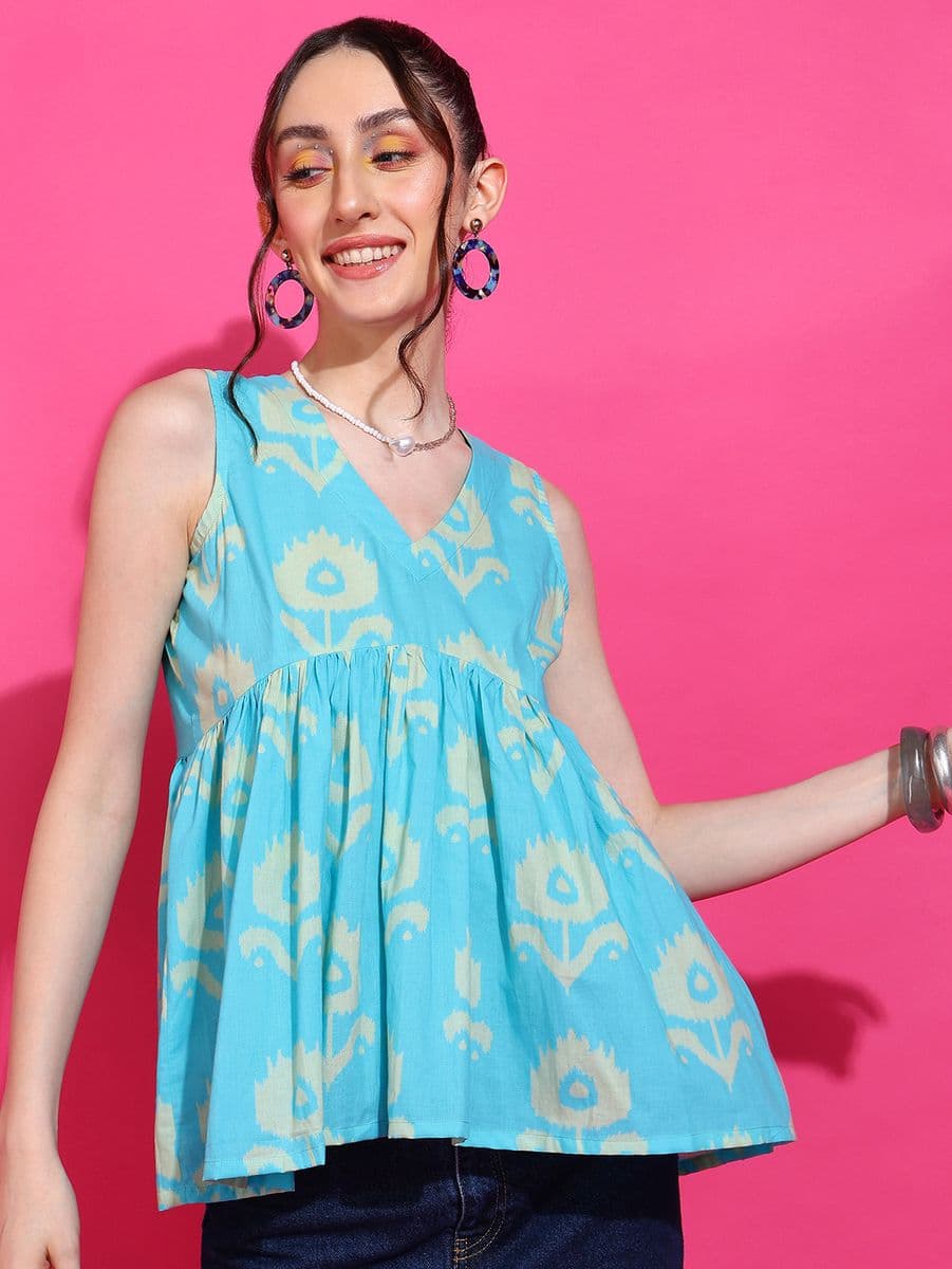 Aqua Bagh Peplum Top thumbnail 3