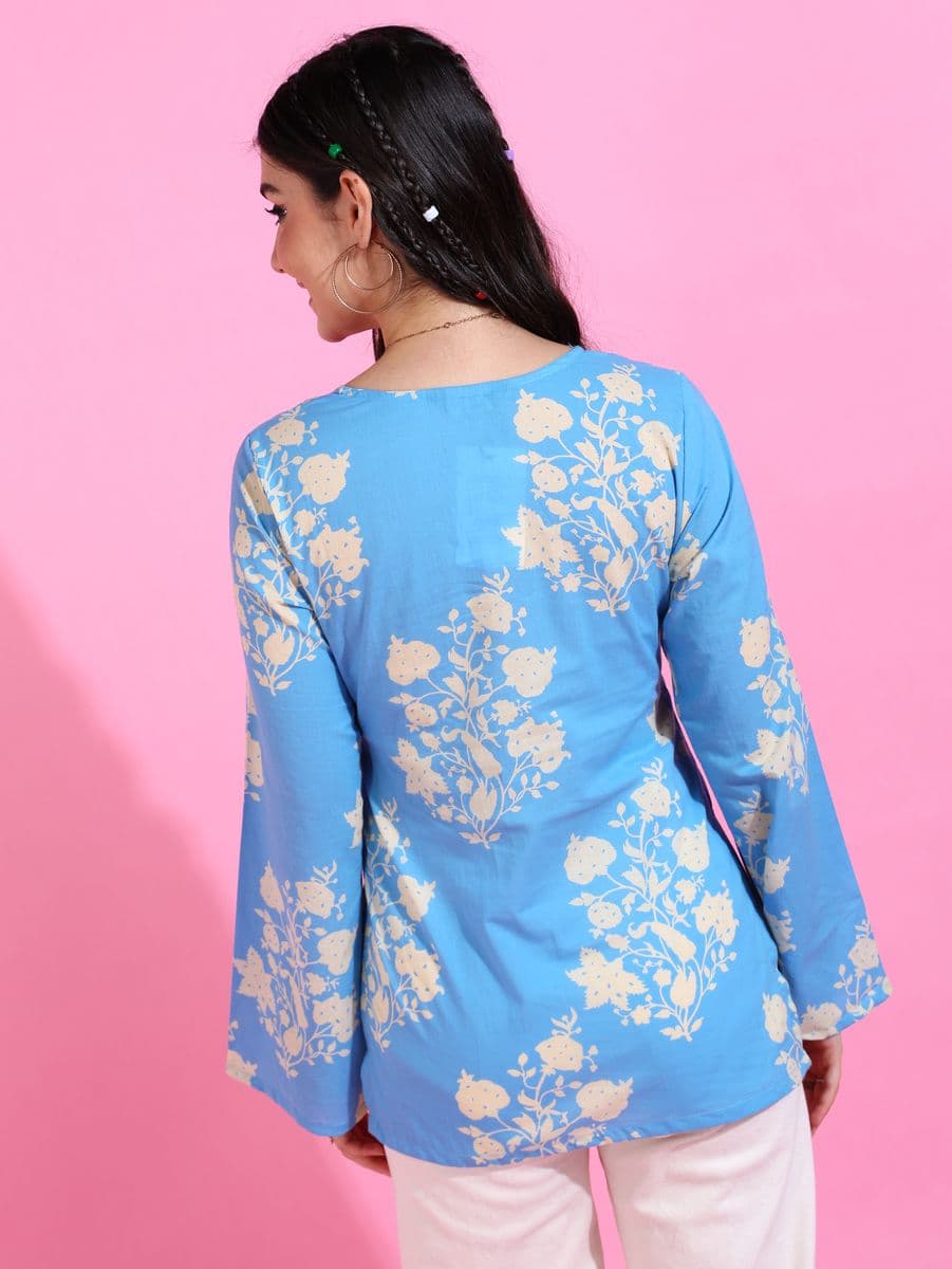 Blue Berry Bell Sleeve Top thumbnail 5