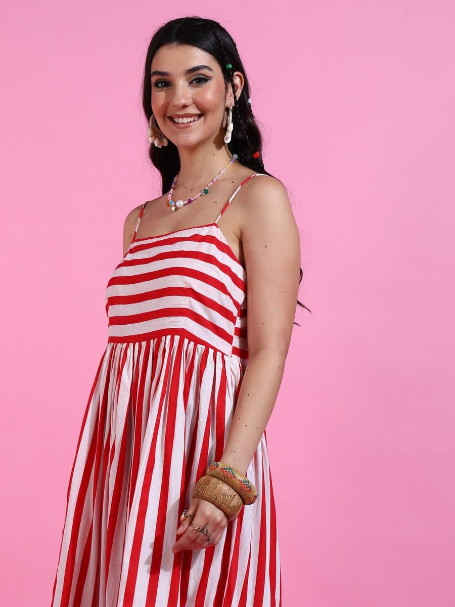 Dastan-e-Lakeer Red Midi Dress
