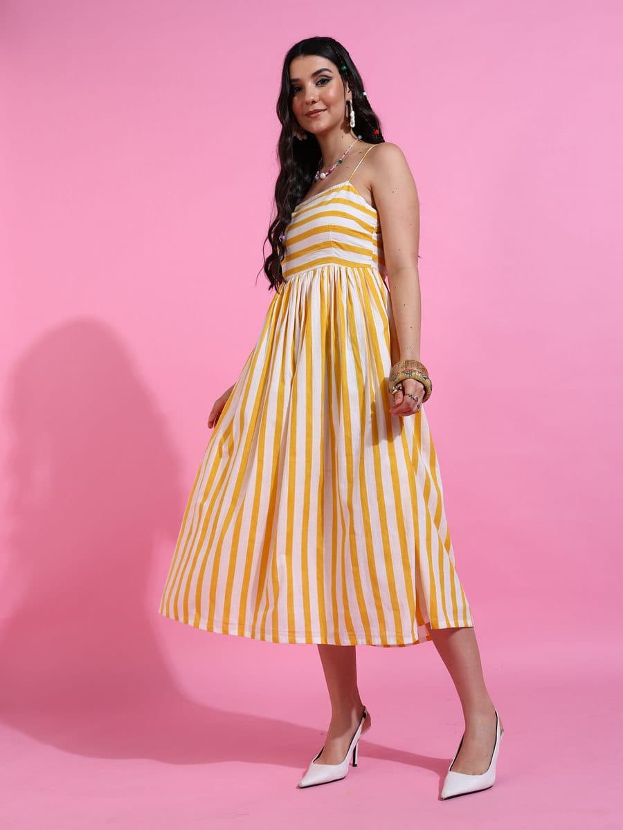 Dastan-e-Lakeer Yellow Midi Dress