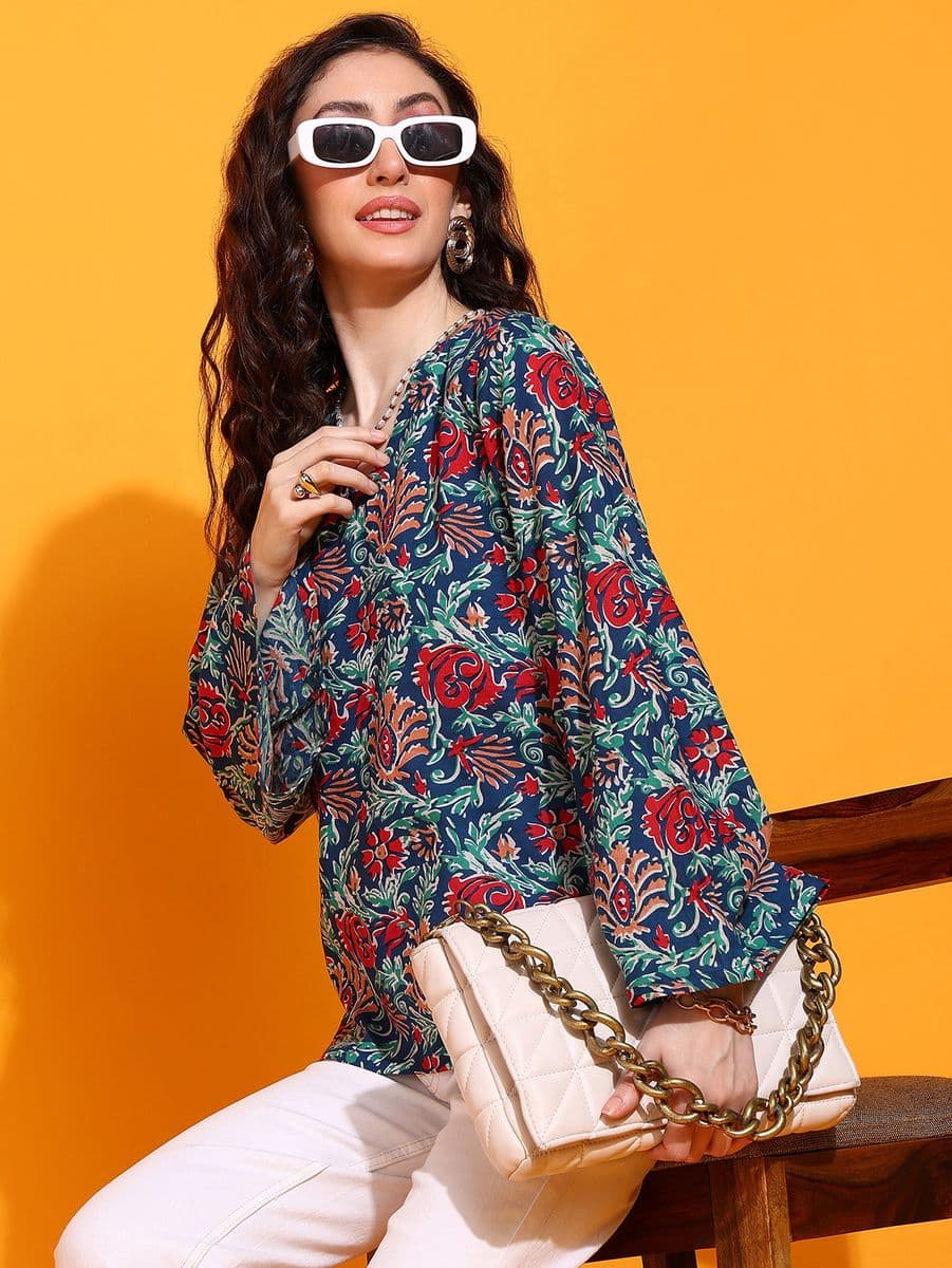 Gulmohar Bell Sleeve Top thumbnail 3