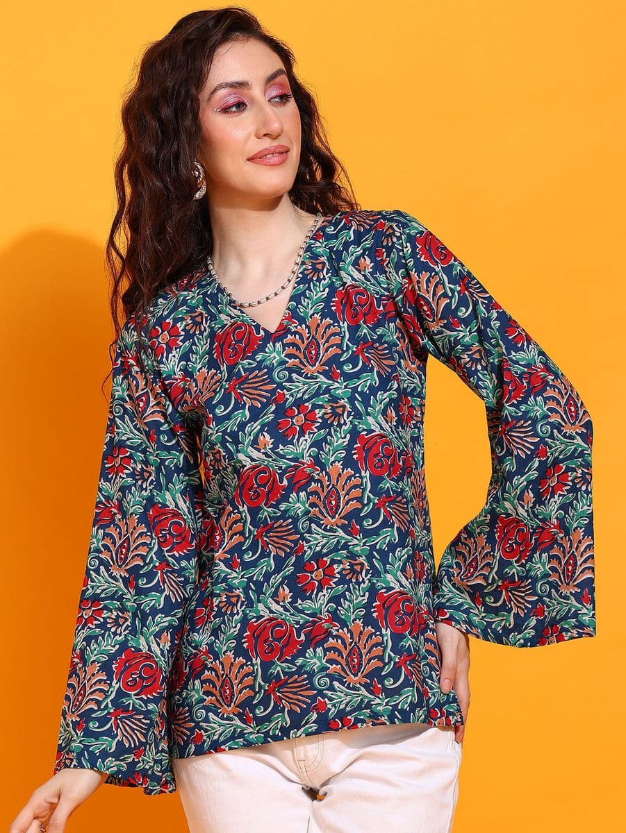 Gulmohar Bell Sleeve Top thumbnail 4