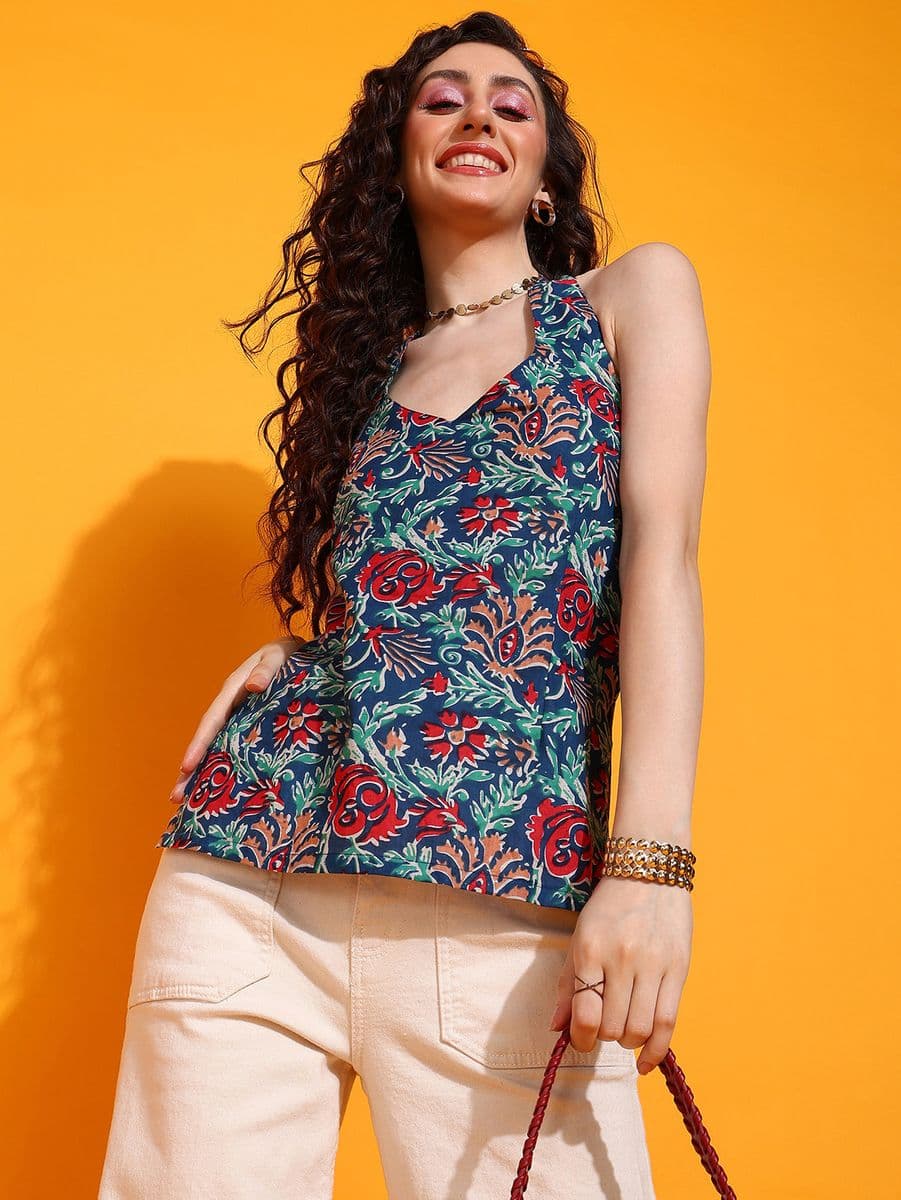 Gulmohar Halter Neck Top thumbnail 4