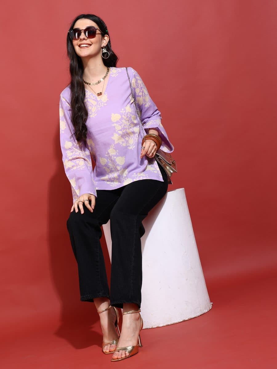 Levender Berry Bell Sleeve Top