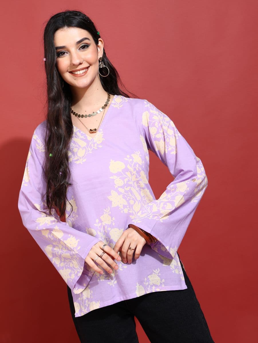 Levender Berry Bell Sleeve Top thumbnail 5