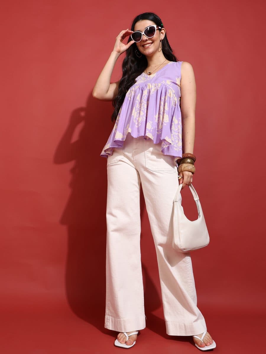 Levender Berry Peplum Top