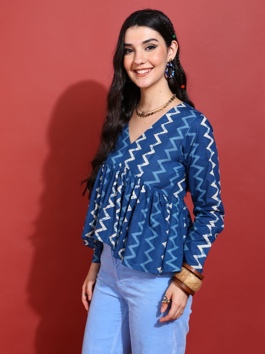 Neel Tara Peplum Top thumbnail 3