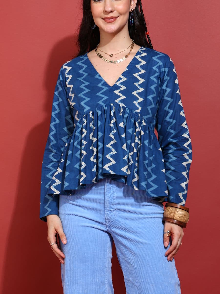 Neel Tara Peplum Top thumbnail 5