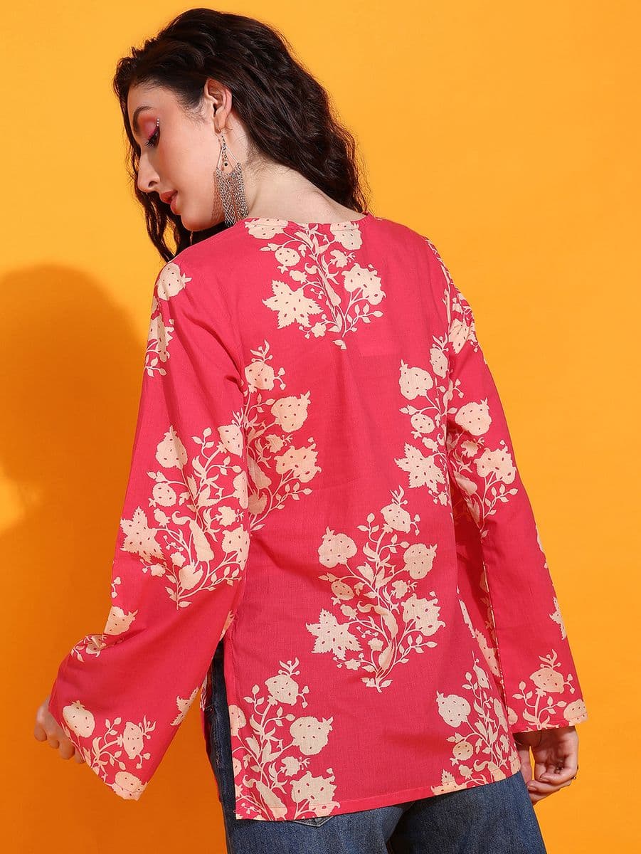 Rose Berry Bell Sleeve Top thumbnail 3