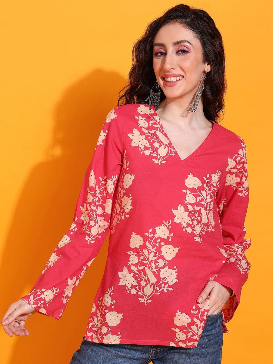 Rose Berry Bell Sleeve Top thumbnail 4