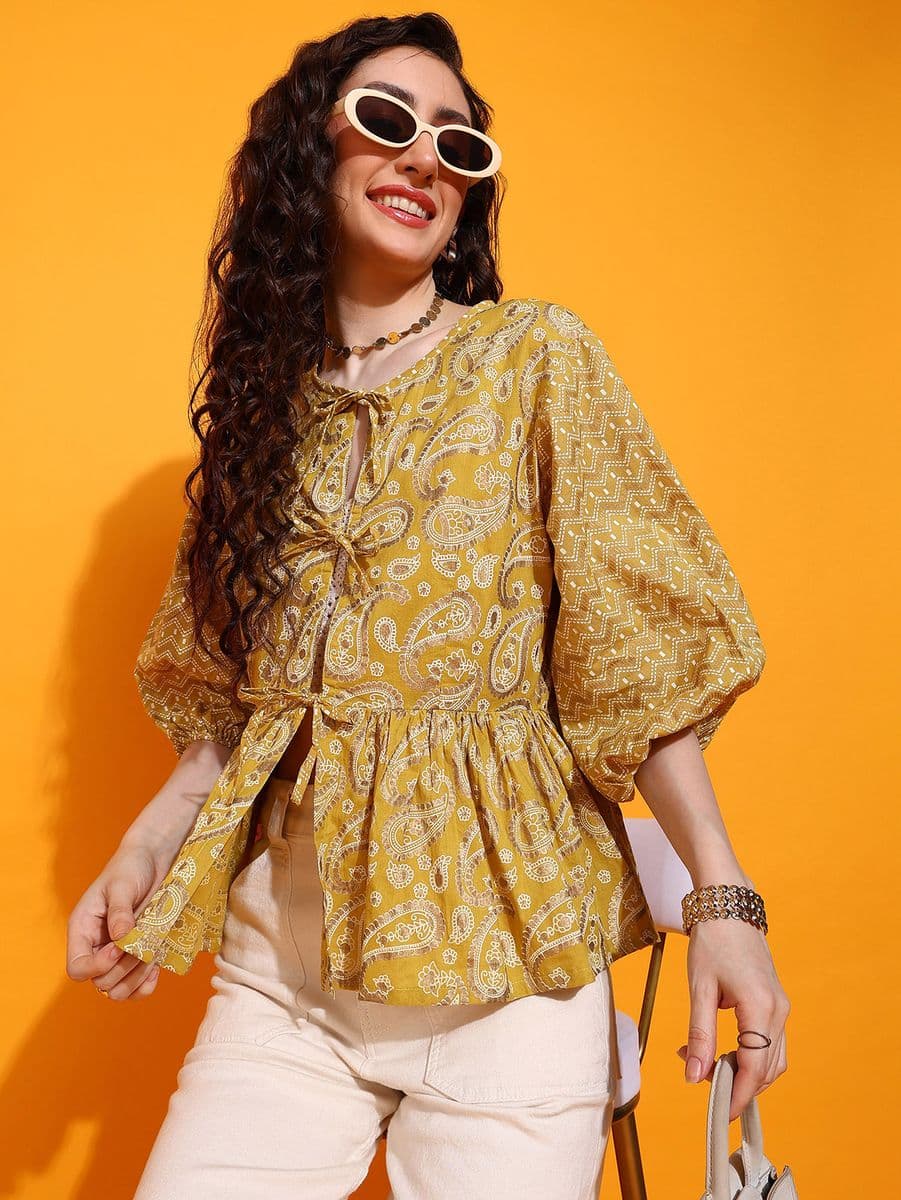 Sunhari Peplum Top thumbnail 3