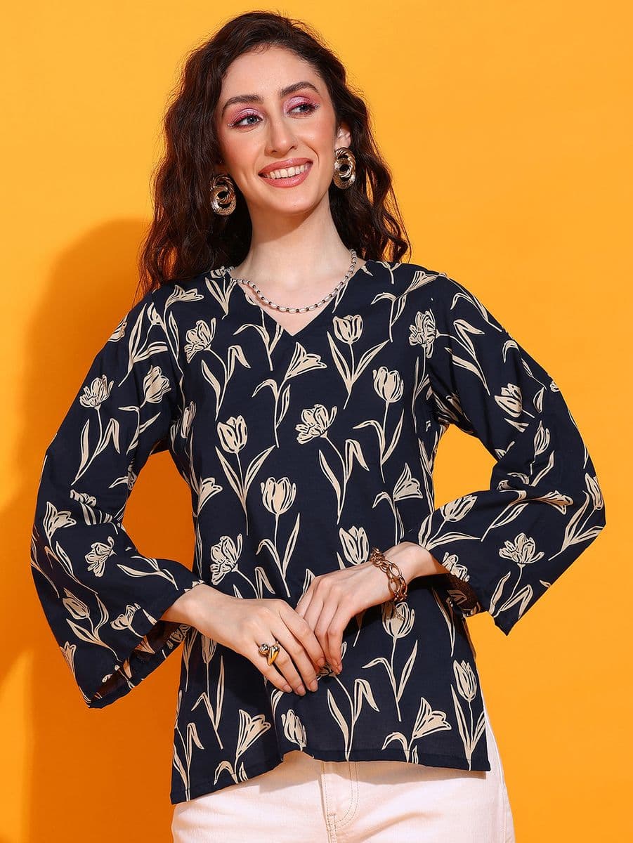 Tulip Bagh Blue Bell Sleeve Top thumbnail 3