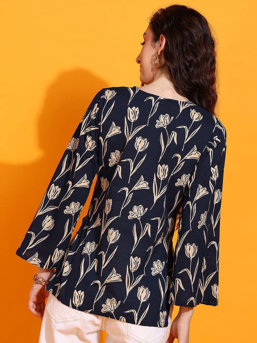Tulip Bagh Blue Bell Sleeve Top thumbnail 5