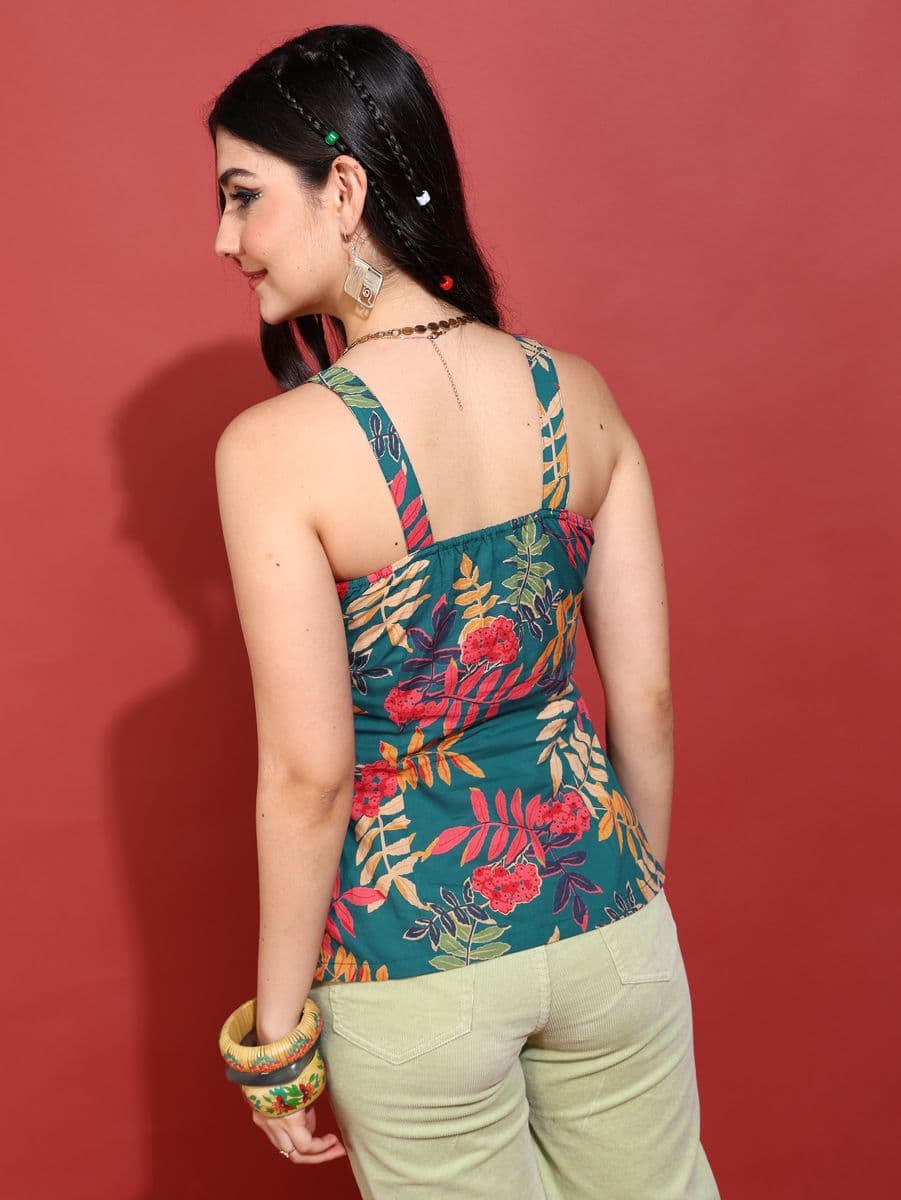 Vanmohini Green Strappy Top thumbnail 4