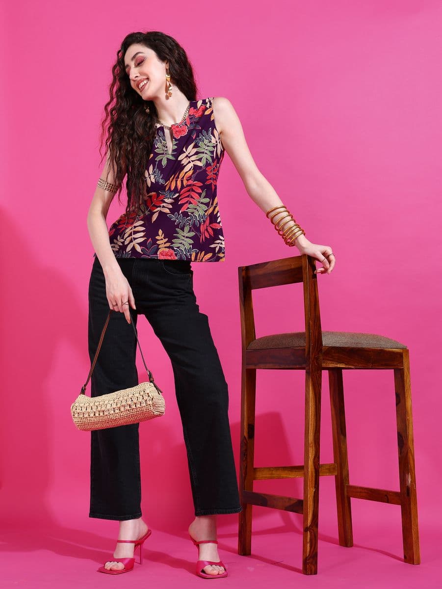 Vanmohini Purple Tank Top thumbnail 3