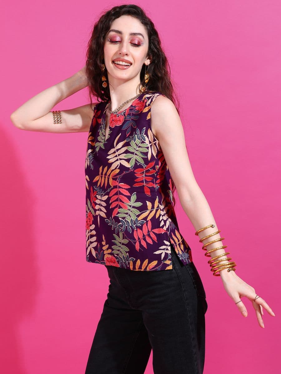 Vanmohini Purple Tank Top thumbnail 4